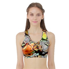 Abstract Transparent Drawing Sports Bra With Border by HermanTelo