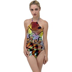 Abstract Transparent Drawing Go With The Flow One Piece Swimsuit by HermanTelo