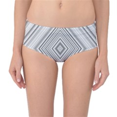 Black White Grey Pinstripes Angles Mid-waist Bikini Bottoms