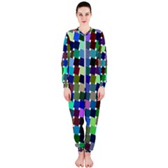 Geometric Background Colorful Onepiece Jumpsuit (ladies)  by HermanTelo