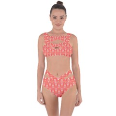 Seamless Pattern Background Red Bandaged Up Bikini Set  by HermanTelo