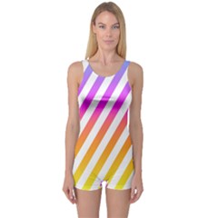 Abstract Lines Mockup Oblique One Piece Boyleg Swimsuit by HermanTelo
