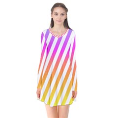 Abstract Lines Mockup Oblique Long Sleeve V-neck Flare Dress by HermanTelo