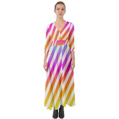 Abstract Lines Mockup Oblique Button Up Boho Maxi Dress by HermanTelo