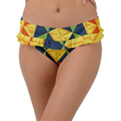 Background Geometric Color Plaid Frill Bikini Bottom by Mariart