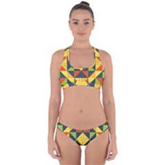 Background Geometric Color Plaid Cross Back Hipster Bikini Set by Mariart