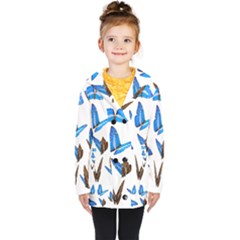 Butterfly Unique Background Kids  Double Breasted Button Coat by HermanTelo