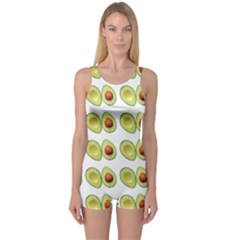 Pattern Avocado Green Fruit One Piece Boyleg Swimsuit by HermanTelo