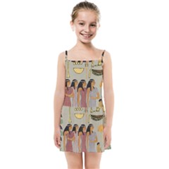 Egyptian Paper Women Child Owl Kids  Summer Sun Dress by Sapixe