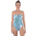Pattern Leaves Banana Tie Back One Piece Swimsuit View1