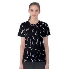 Scribbles Lines Painting Women s Cotton Tee