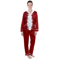 Canada Maple Leaf Souvenir Satin Long Sleeve Pyjamas Set by CanadaSouvenirs