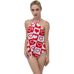 Background Card Checker Chequered Go With The Flow One Piece Swimsuit by Sapixe