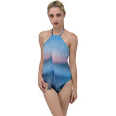 Wave Background Go With The Flow One Piece Swimsuit by HermanTelo