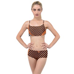Heart Chess Board Checkerboard Layered Top Bikini Set by Bajindul