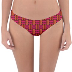 Pattern Red Background Structure Reversible Hipster Bikini Bottoms by Bajindul