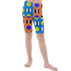 Octagon Orange Kids  Mid Length Swim Shorts by impacteesstreetwear