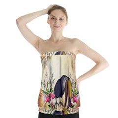 Funny Coutan With Flowers Strapless Top by FantasyWorld7