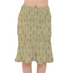 Cactus Pattern Short Mermaid Skirt by Valentinaart