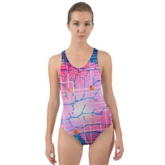 Evolution Artificial Intelligence Cut-out Back One Piece Swimsuit by Pakrebo
