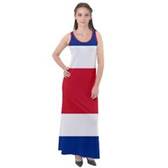 National Flag Of Costa Rica Sleeveless Velour Maxi Dress