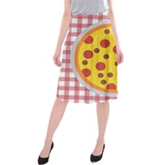 Pizza Table Pepperoni Sausage Copy Midi Beach Skirt by Nexatart