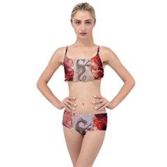 Wonderful Chinese Dragon With Flowers On The Background Layered Top Bikini Set by FantasyWorld7