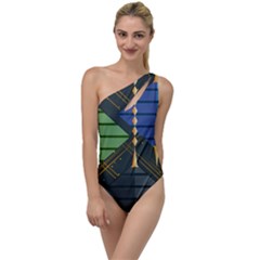 Background Colors Non Seamless To One Side Swimsuit by Nexatart