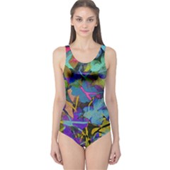 Flowers Abstract Branches One Piece Swimsuit by Nexatart