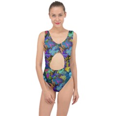 Flowers Abstract Branches Center Cut Out Swimsuit by Nexatart