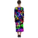 Multicolored Abstract Print Quarter Sleeve Midi Bodycon Dress View2