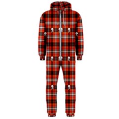 Plaid - Red With Skulls Hooded Jumpsuit (men)  by WensdaiAmbrose