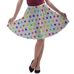 Social Disease - Polka Dot Design A-line Skater Skirt by WensdaiAmbrose