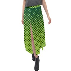 Nothing But Bogus - Lime Green Velour Split Maxi Skirt by WensdaiAmbrose