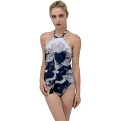 High Contrast Black And White Snowballs Go With The Flow One Piece Swimsuit by okhismakingart