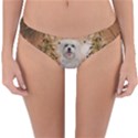 Cute Maltese Puppy With Flowers Reversible Hipster Bikini Bottoms View3