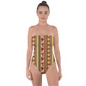 Traditional Africa Border Wallpaper Pattern Colored 4 Tie Back One Piece Swimsuit View1