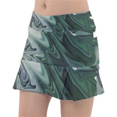 Green Marble Digital Abstract Tennis Skirt by Pakrebo