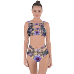 Fractal Flower Petals Colorful Bandaged Up Bikini Set  by Pakrebo
