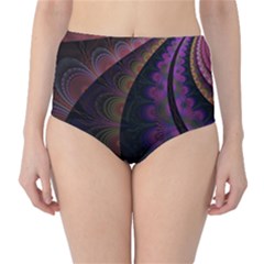 Fractal Colorful Pattern Spiral Classic High-waist Bikini Bottoms by Pakrebo