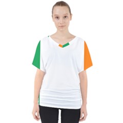 Ireland Flag Irish Flag V-neck Dolman Drape Top by FlagGallery