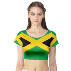 Jamaica Flag Short Sleeve Crop Top by FlagGallery