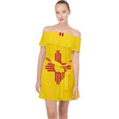 New Mexico Flag Off Shoulder Chiffon Dress by FlagGallery