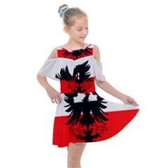 Flag Of Deventer  Kids  Shoulder Cutout Chiffon Dress by abbeyz71