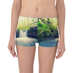 Waterfall River Nature Forest Reversible Boyleg Bikini Bottoms by Pakrebo