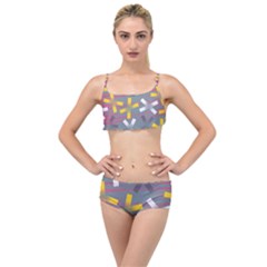Background Abstract Non Seamless Layered Top Bikini Set by Pakrebo