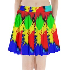 Color Halftone Grid Raster Image Pleated Mini Skirt by Pakrebo