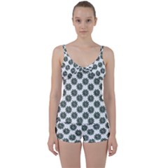 Graphic Pattern Flowers Tie Front Two Piece Tankini by Pakrebo