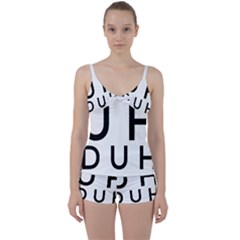 Uh Duh Tie Front Two Piece Tankini by FattysMerch