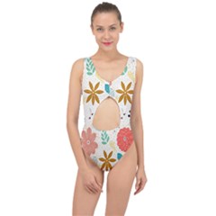 Design Nature Color Banner Modern Center Cut Out Swimsuit by Pakrebo
